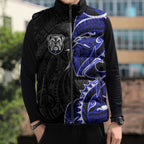 Canterbury Bankstown Bulldogs Sleeveless Puffer Jacket Polynesian Tribal Tattoo Pacific Sport Art