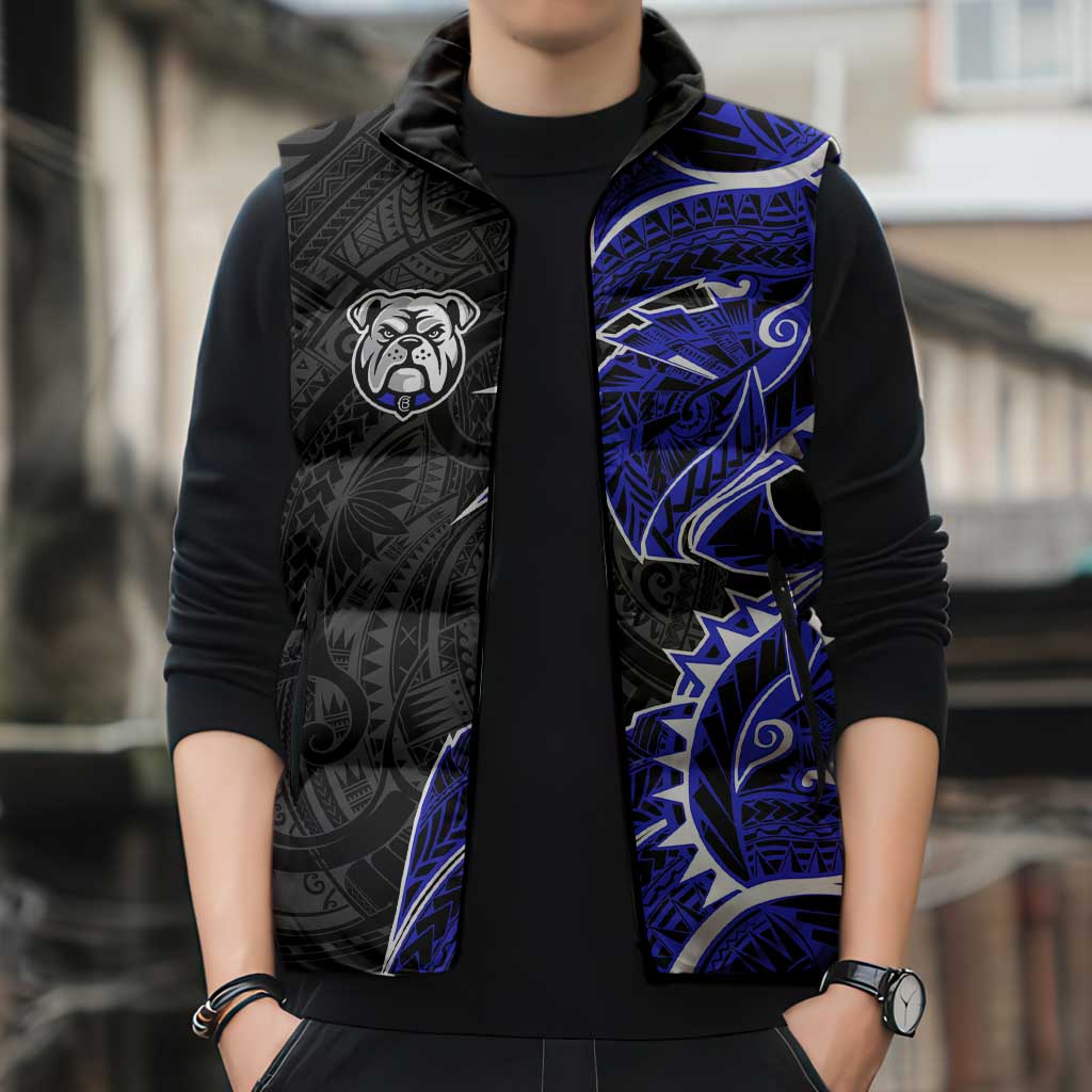 Canterbury Bankstown Bulldogs Sleeveless Puffer Jacket Polynesian Tribal Tattoo Pacific Sport Art