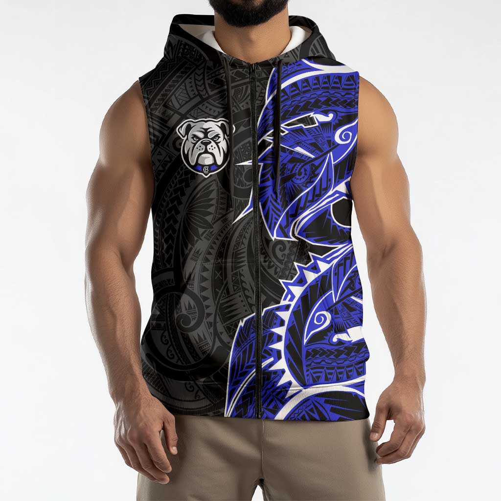 Canterbury Bankstown Bulldogs Sleeveless Zip Hoodie Polynesian Tribal Tattoo Pacific Sport Art
