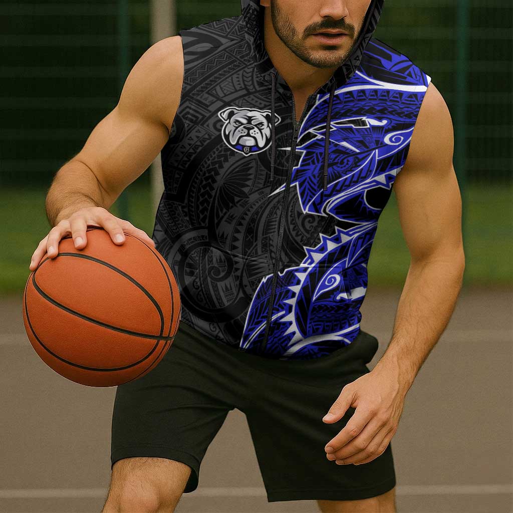 Canterbury Bankstown Bulldogs Sleeveless Zip Hoodie Polynesian Tribal Tattoo Pacific Sport Art