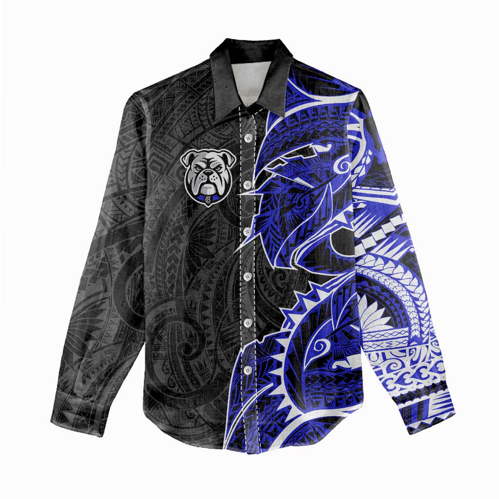 Canterbury Bankstown Bulldogs Women Casual Shirt Polynesian Tribal Tattoo Pacific Sport Art
