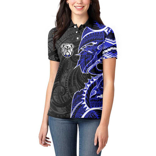Canterbury Bankstown Bulldogs Women Polo Shirt Polynesian Tribal Tattoo Pacific Sport Art