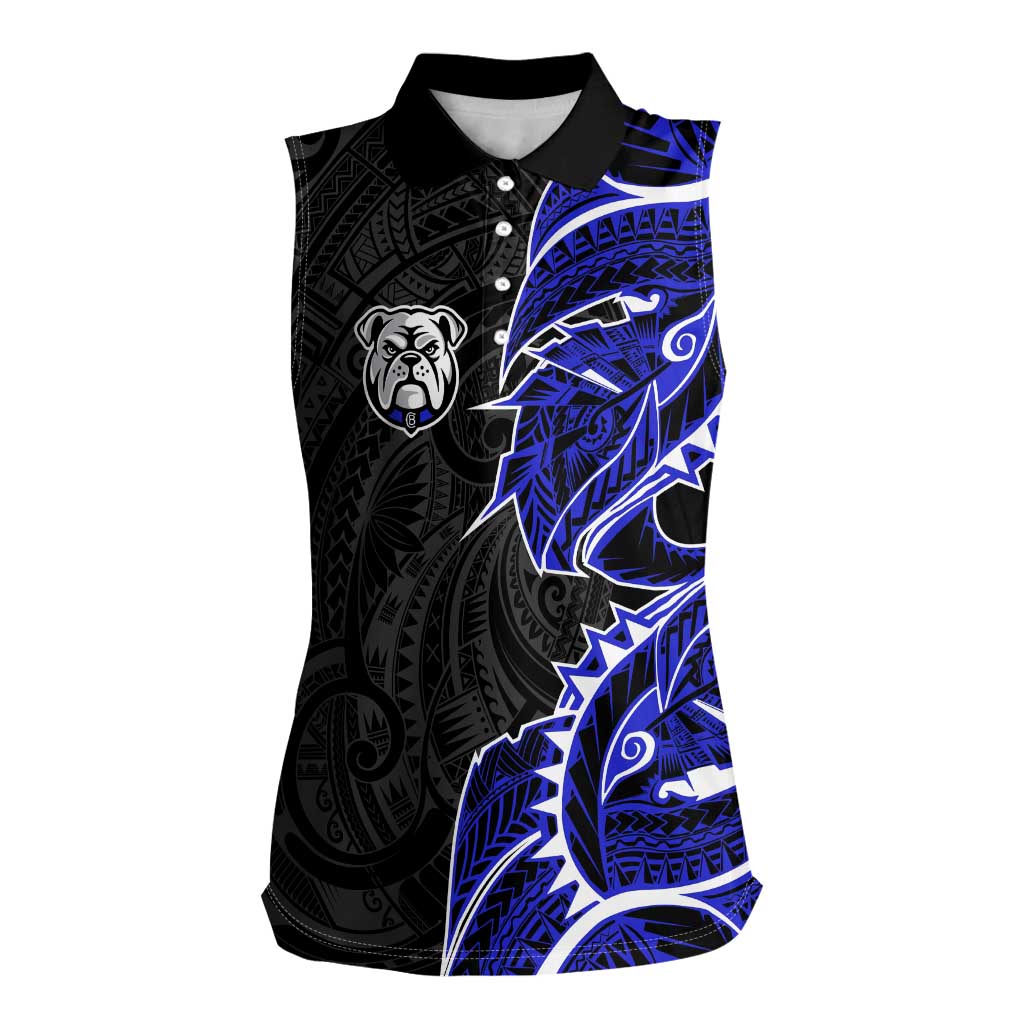 Canterbury Bankstown Bulldogs Women Sleeveless Polo Shirt Polynesian Tribal Tattoo Pacific Sport Art