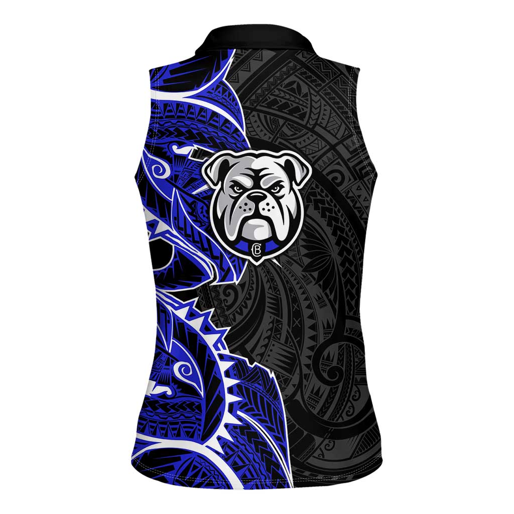 Canterbury Bankstown Bulldogs Women Sleeveless Polo Shirt Polynesian Tribal Tattoo Pacific Sport Art
