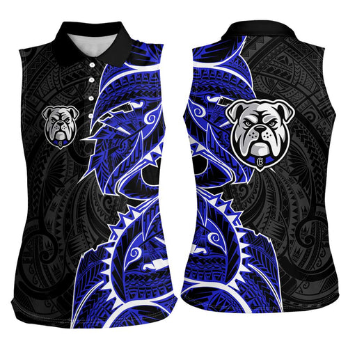Canterbury Bankstown Bulldogs Women Sleeveless Polo Shirt Polynesian Tribal Tattoo Pacific Sport Art