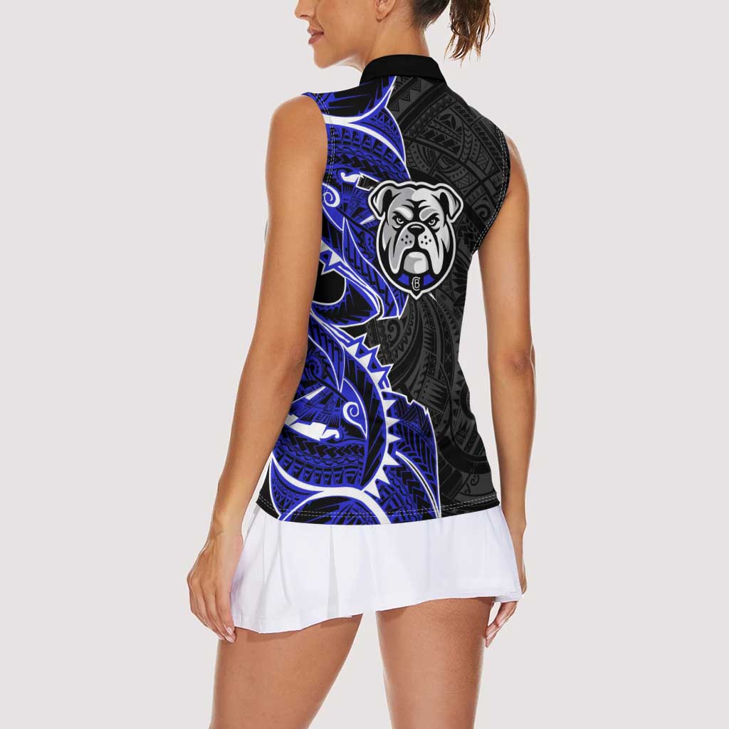 Canterbury Bankstown Bulldogs Women Sleeveless Polo Shirt Polynesian Tribal Tattoo Pacific Sport Art