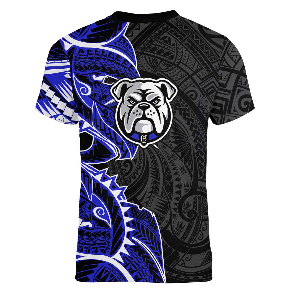 Canterbury Bankstown Bulldogs Women V-Neck T-Shirt Polynesian Tribal Tattoo Pacific Sport Art