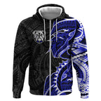 Canterbury Bankstown Bulldogs Zip Hoodie Polynesian Tribal Tattoo Pacific Sport Art