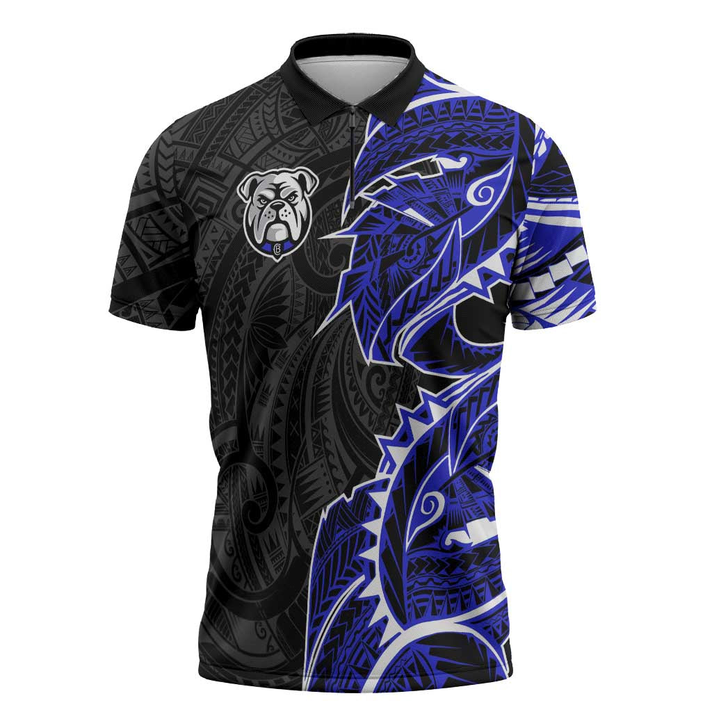 Canterbury Bankstown Bulldogs Zipper Polo Shirt Polynesian Tribal Tattoo Pacific Sport Art