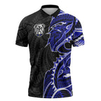 Canterbury Bankstown Bulldogs Zipper Polo Shirt Polynesian Tribal Tattoo Pacific Sport Art