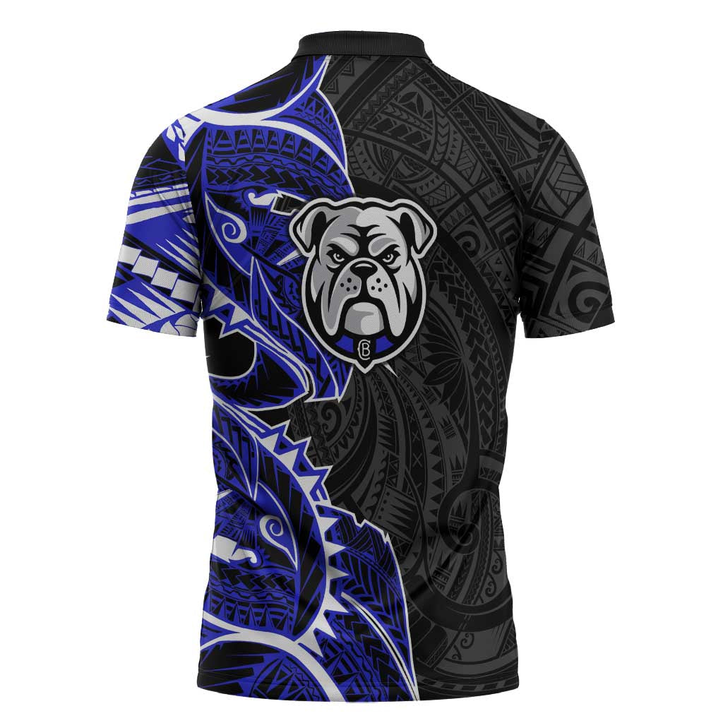 Canterbury Bankstown Bulldogs Zipper Polo Shirt Polynesian Tribal Tattoo Pacific Sport Art