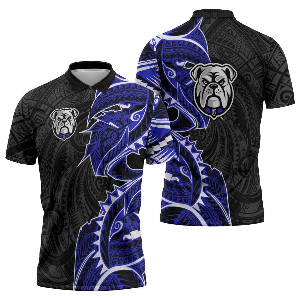 Canterbury Bankstown Bulldogs Zipper Polo Shirt Polynesian Tribal Tattoo Pacific Sport Art