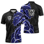 Canterbury Bankstown Bulldogs Zipper Polo Shirt Polynesian Tribal Tattoo Pacific Sport Art