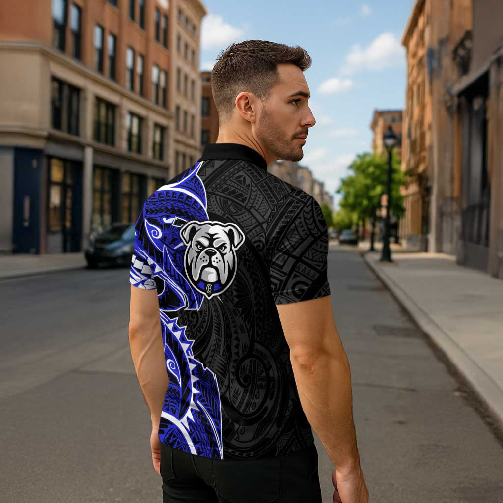 Canterbury Bankstown Bulldogs Zipper Polo Shirt Polynesian Tribal Tattoo Pacific Sport Art