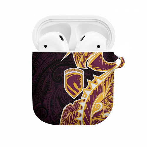 Brisbane Broncos AirPods Case Polynesian Tribal Tattoo Pacific Sport Art