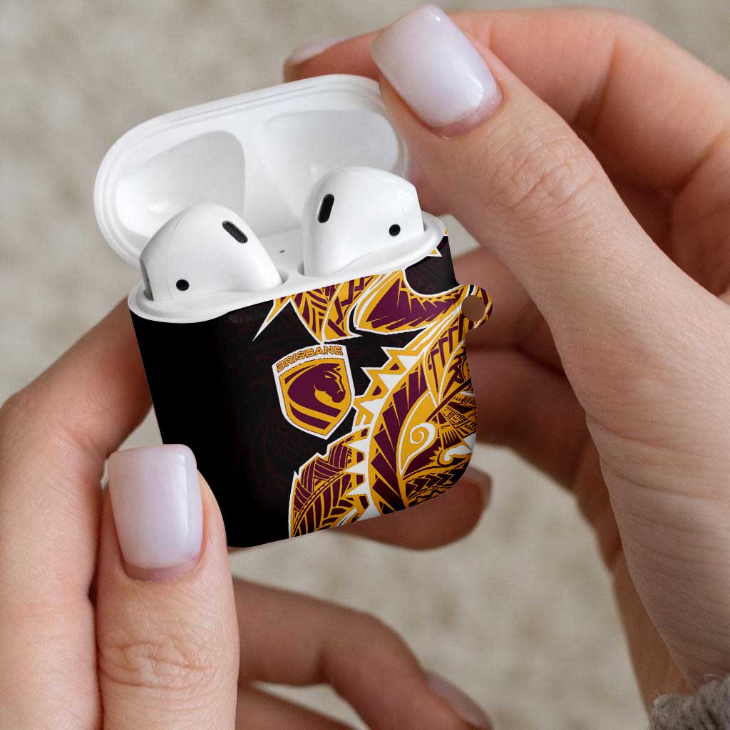 Brisbane Broncos AirPods Case Polynesian Tribal Tattoo Pacific Sport Art
