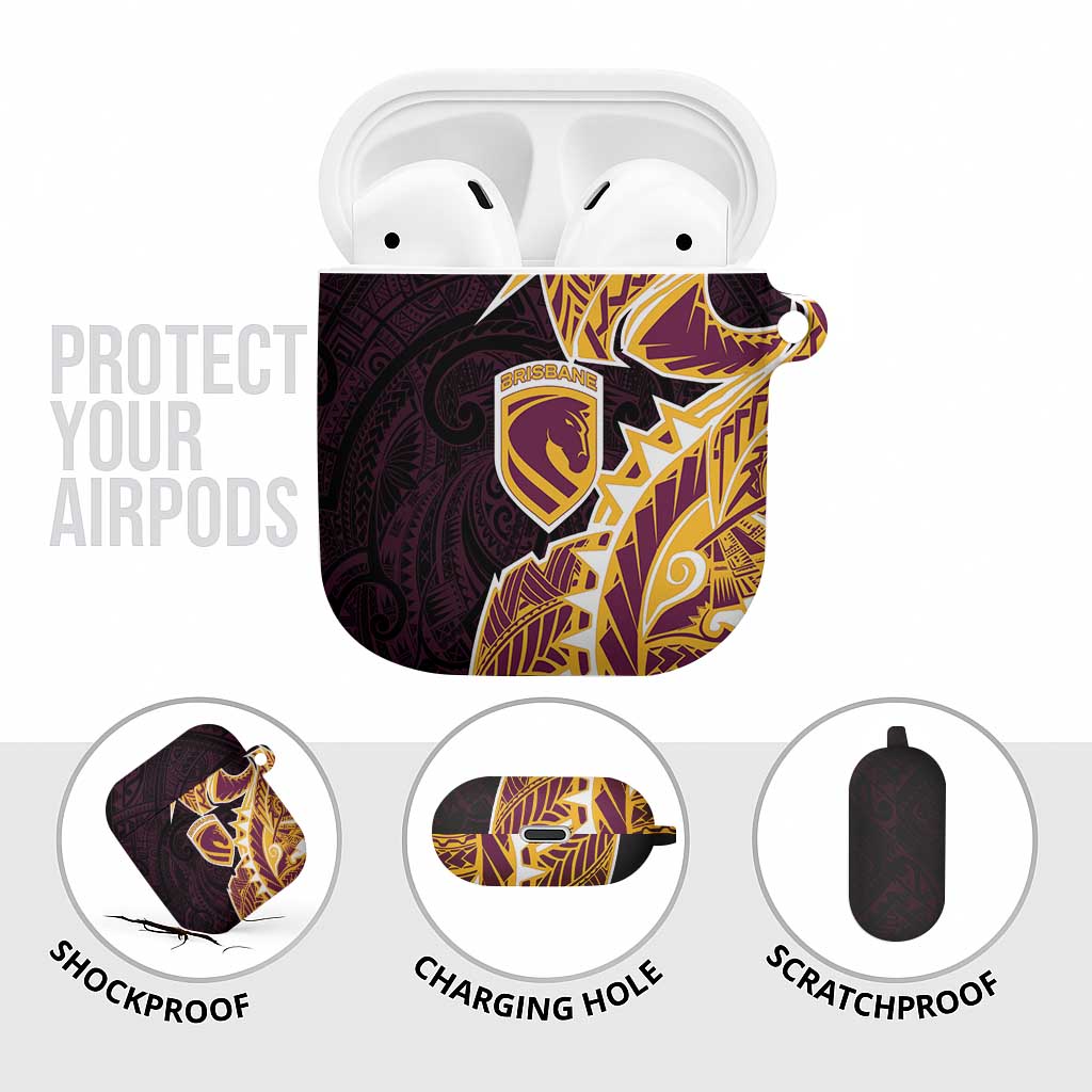 Brisbane Broncos AirPods Case Polynesian Tribal Tattoo Pacific Sport Art
