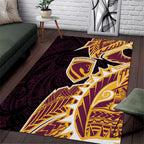 Brisbane Broncos Area Rug Polynesian Tribal Tattoo Pacific Sport Art