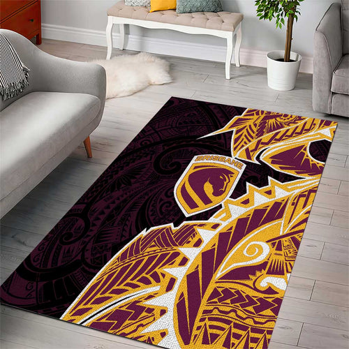 Brisbane Broncos Area Rug Polynesian Tribal Tattoo Pacific Sport Art