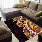 Brisbane Broncos Area Rug Polynesian Tribal Tattoo Pacific Sport Art