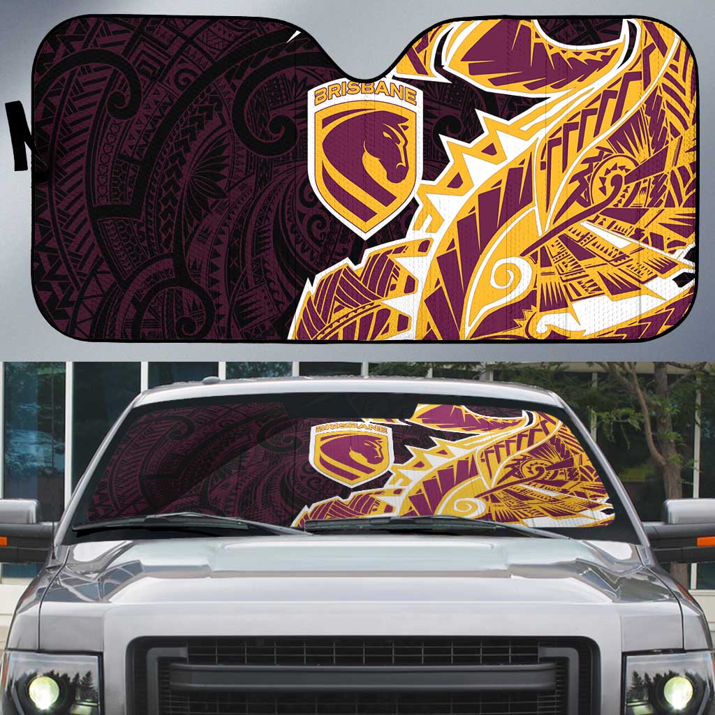 Brisbane Broncos Auto Sun Shade Polynesian Tribal Tattoo Pacific Sport Art
