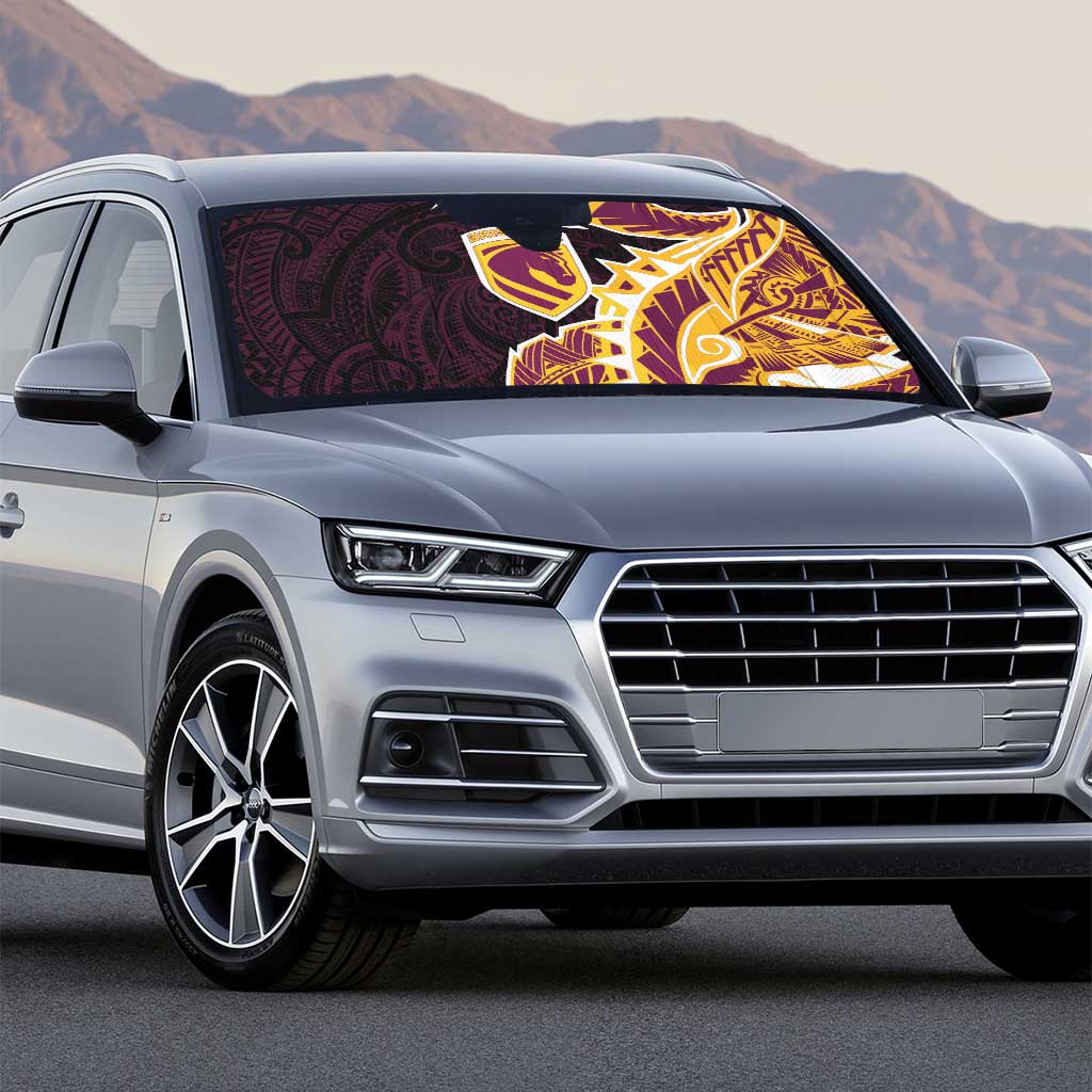 Brisbane Broncos Auto Sun Shade Polynesian Tribal Tattoo Pacific Sport Art