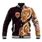 Brisbane Broncos Baseball Jacket Polynesian Tribal Tattoo Pacific Sport Art