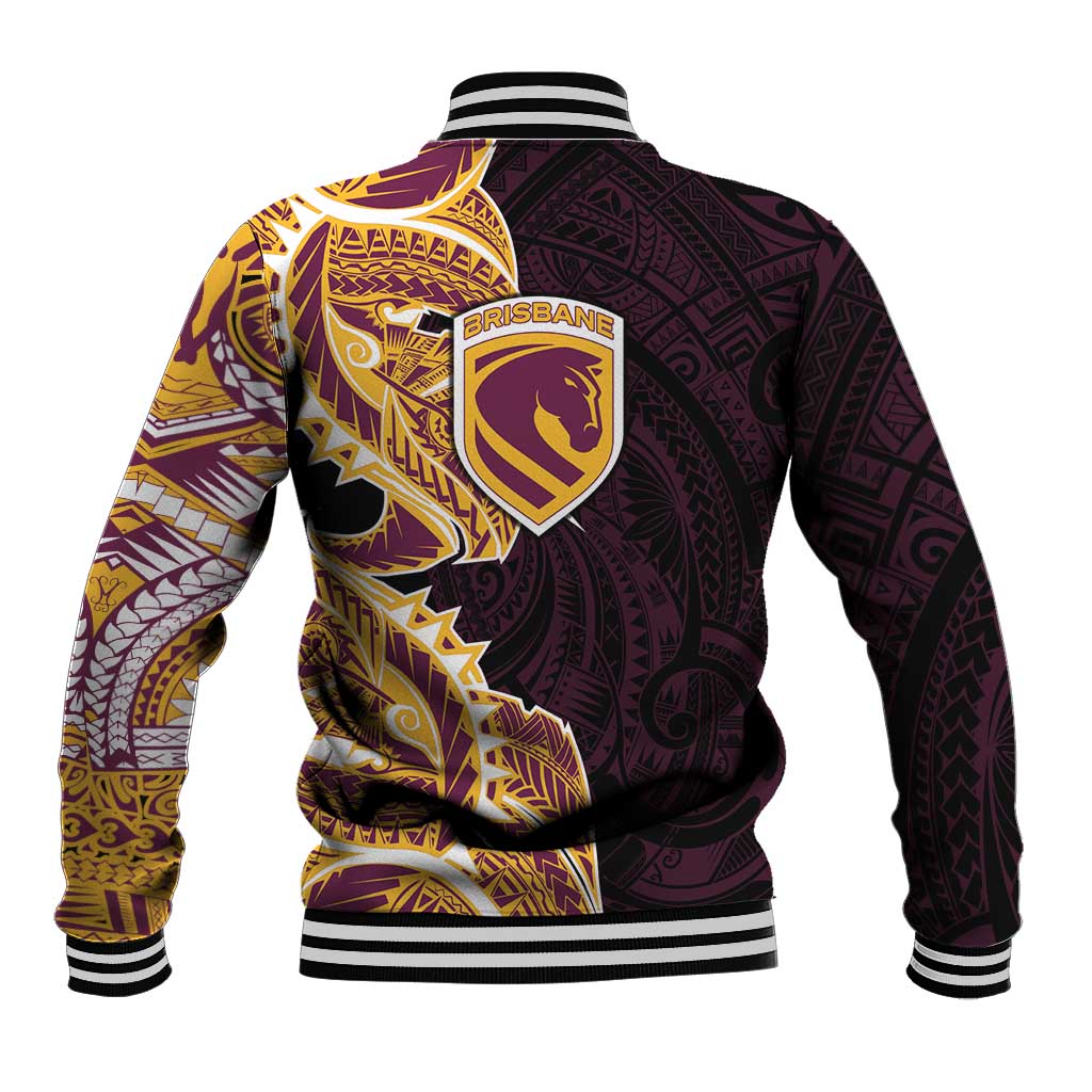 Brisbane Broncos Baseball Jacket Polynesian Tribal Tattoo Pacific Sport Art