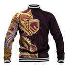 Brisbane Broncos Baseball Jacket Polynesian Tribal Tattoo Pacific Sport Art