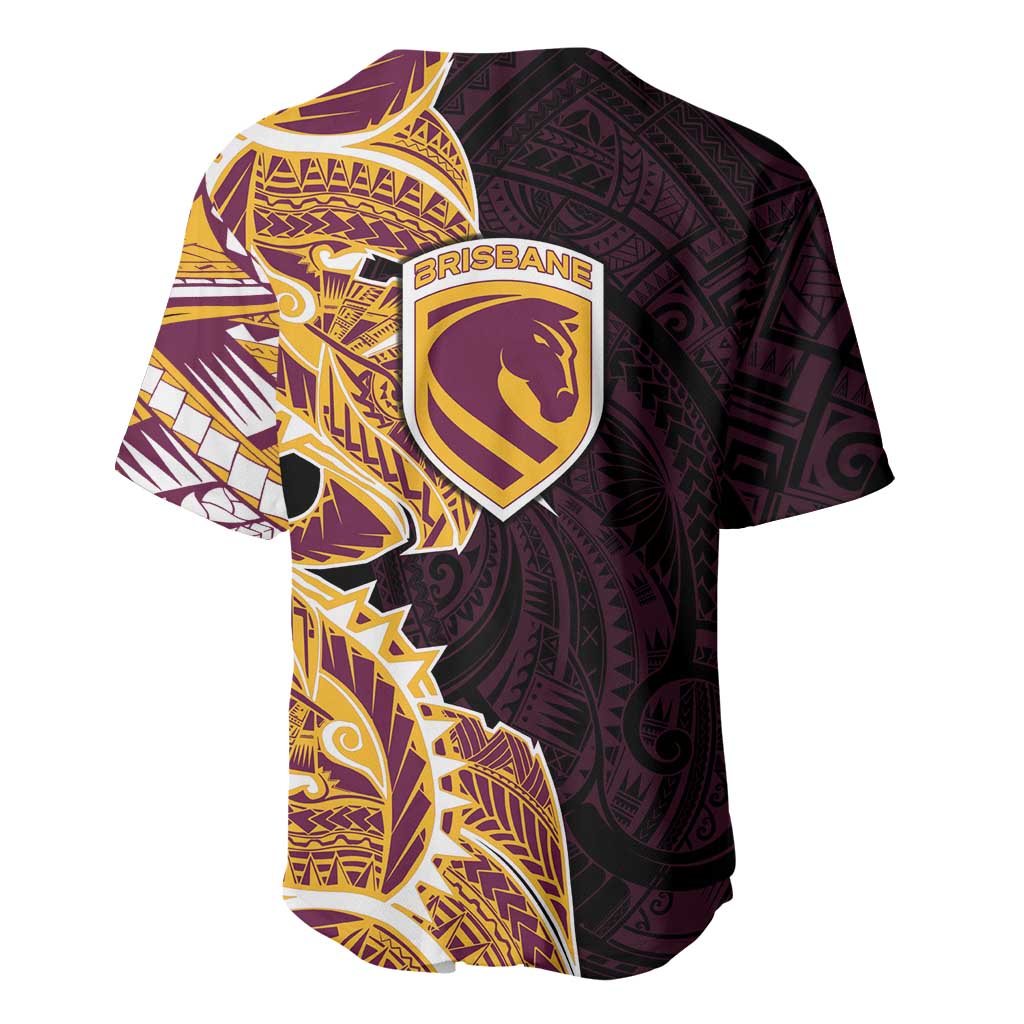 Brisbane Broncos Baseball Jersey Polynesian Tribal Tattoo Pacific Sport Art