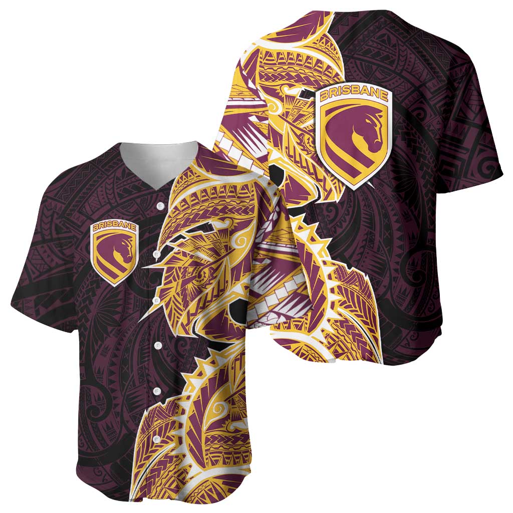Brisbane Broncos Baseball Jersey Polynesian Tribal Tattoo Pacific Sport Art