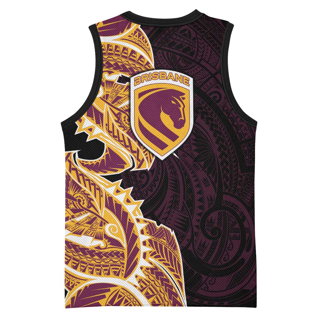 Brisbane Broncos Basketball Jersey Polynesian Tribal Tattoo Pacific Sport Art
