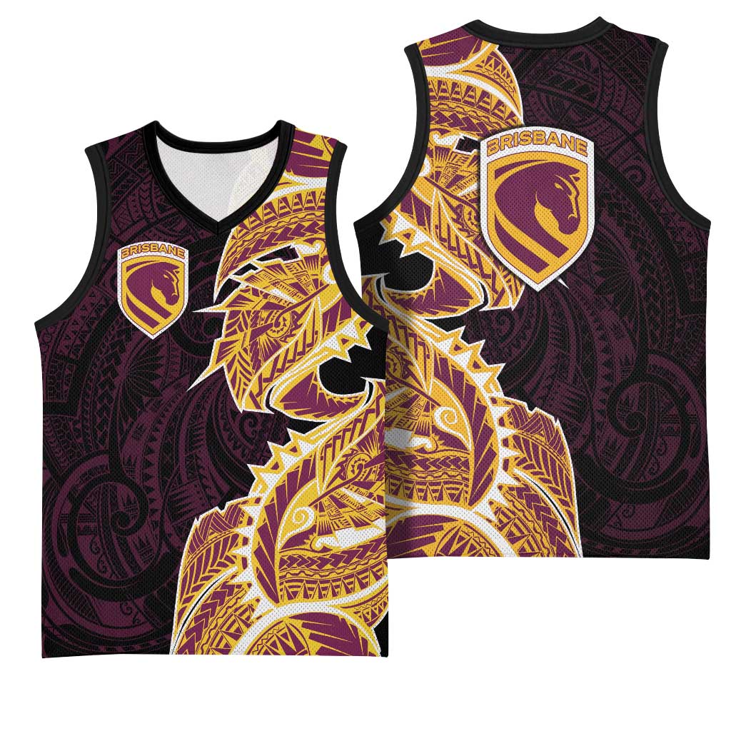 Brisbane Broncos Basketball Jersey Polynesian Tribal Tattoo Pacific Sport Art