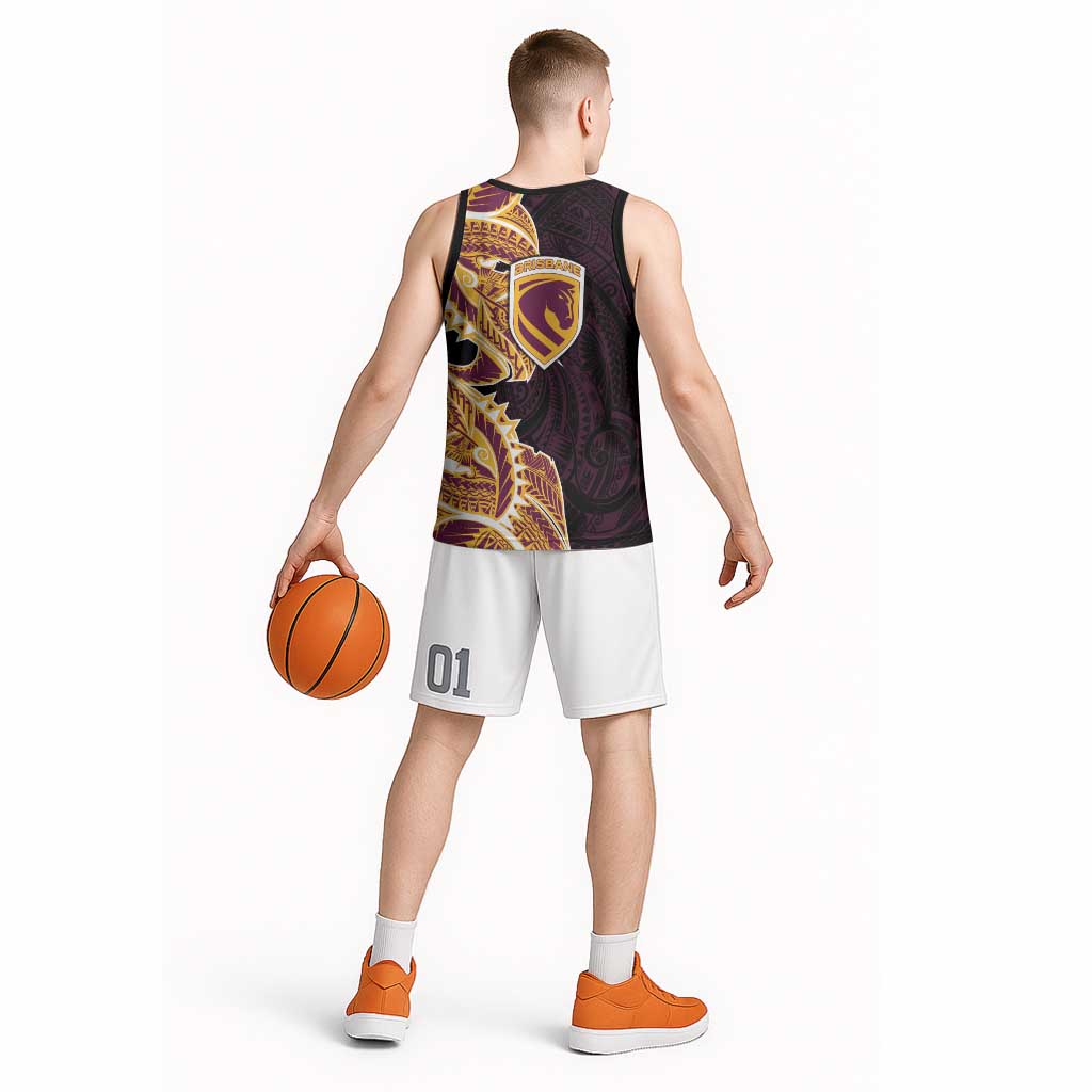 Brisbane Broncos Basketball Jersey Polynesian Tribal Tattoo Pacific Sport Art