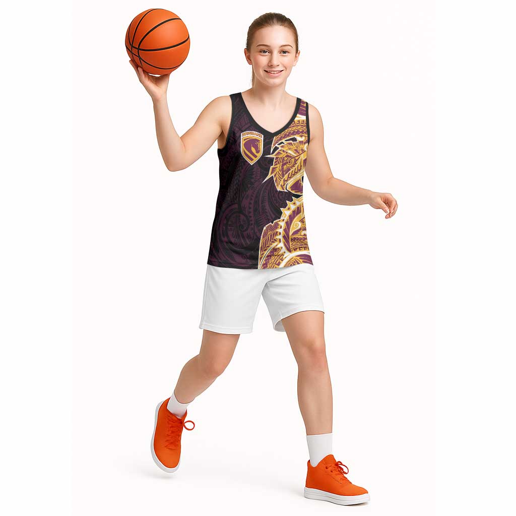Brisbane Broncos Basketball Jersey Polynesian Tribal Tattoo Pacific Sport Art
