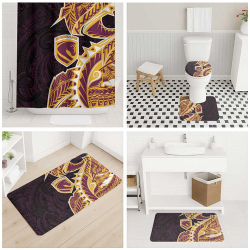 Brisbane Broncos Bathroom Set Polynesian Tribal Tattoo Pacific Sport Art