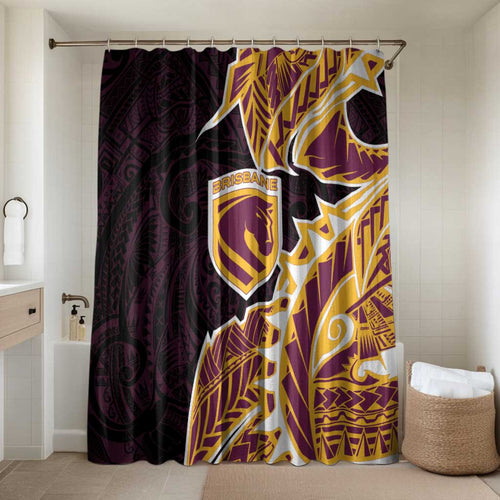 Brisbane Broncos Bathroom Set Polynesian Tribal Tattoo Pacific Sport Art