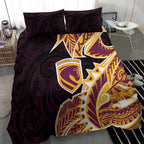 Brisbane Broncos Bedding Set Polynesian Tribal Tattoo Pacific Sport Art