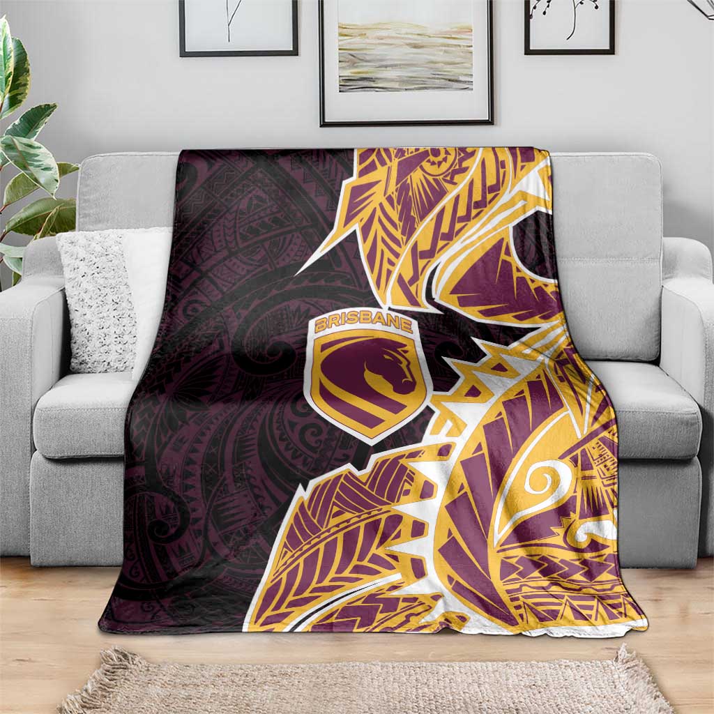 Brisbane Broncos Blanket Polynesian Tribal Tattoo Pacific Sport Art