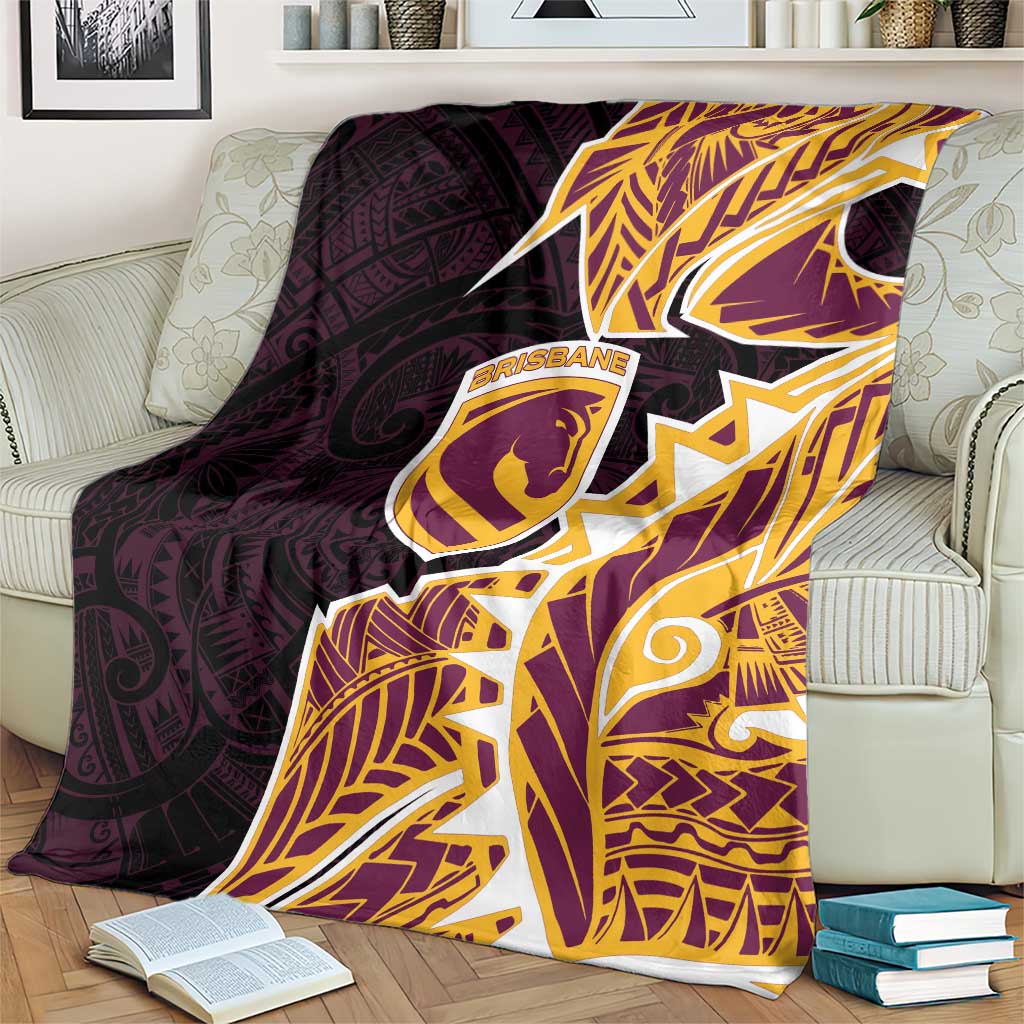 Brisbane Broncos Blanket Polynesian Tribal Tattoo Pacific Sport Art