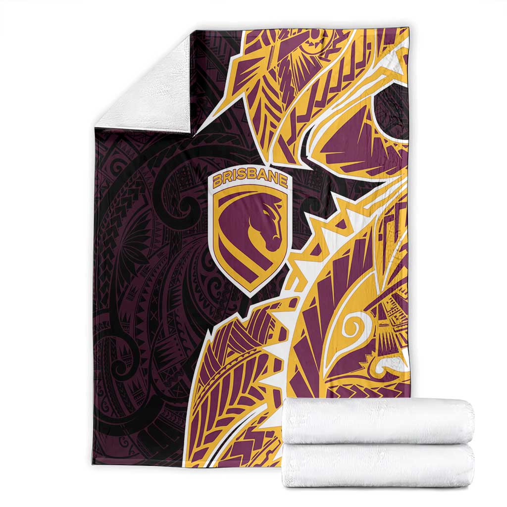 Brisbane Broncos Blanket Polynesian Tribal Tattoo Pacific Sport Art