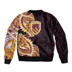 Brisbane Broncos Bomber Jacket Polynesian Tribal Tattoo Pacific Sport Art