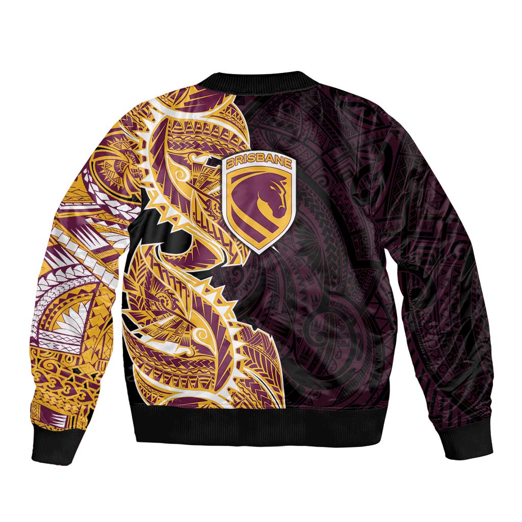 Brisbane Broncos Bomber Jacket Polynesian Tribal Tattoo Pacific Sport Art