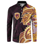 Brisbane Broncos Button Sweatshirt Polynesian Tribal Tattoo Pacific Sport Art