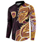 Brisbane Broncos Button Sweatshirt Polynesian Tribal Tattoo Pacific Sport Art