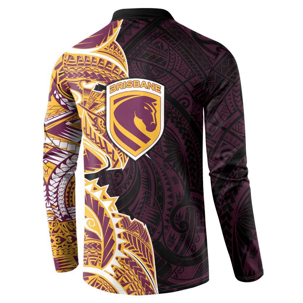 Brisbane Broncos Button Sweatshirt Polynesian Tribal Tattoo Pacific Sport Art