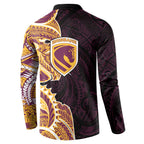 Brisbane Broncos Button Sweatshirt Polynesian Tribal Tattoo Pacific Sport Art