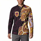 Brisbane Broncos Button Sweatshirt Polynesian Tribal Tattoo Pacific Sport Art