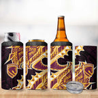 Brisbane Broncos 4 in 1 Can Cooler Tumbler Polynesian Tribal Tattoo Pacific Sport Art