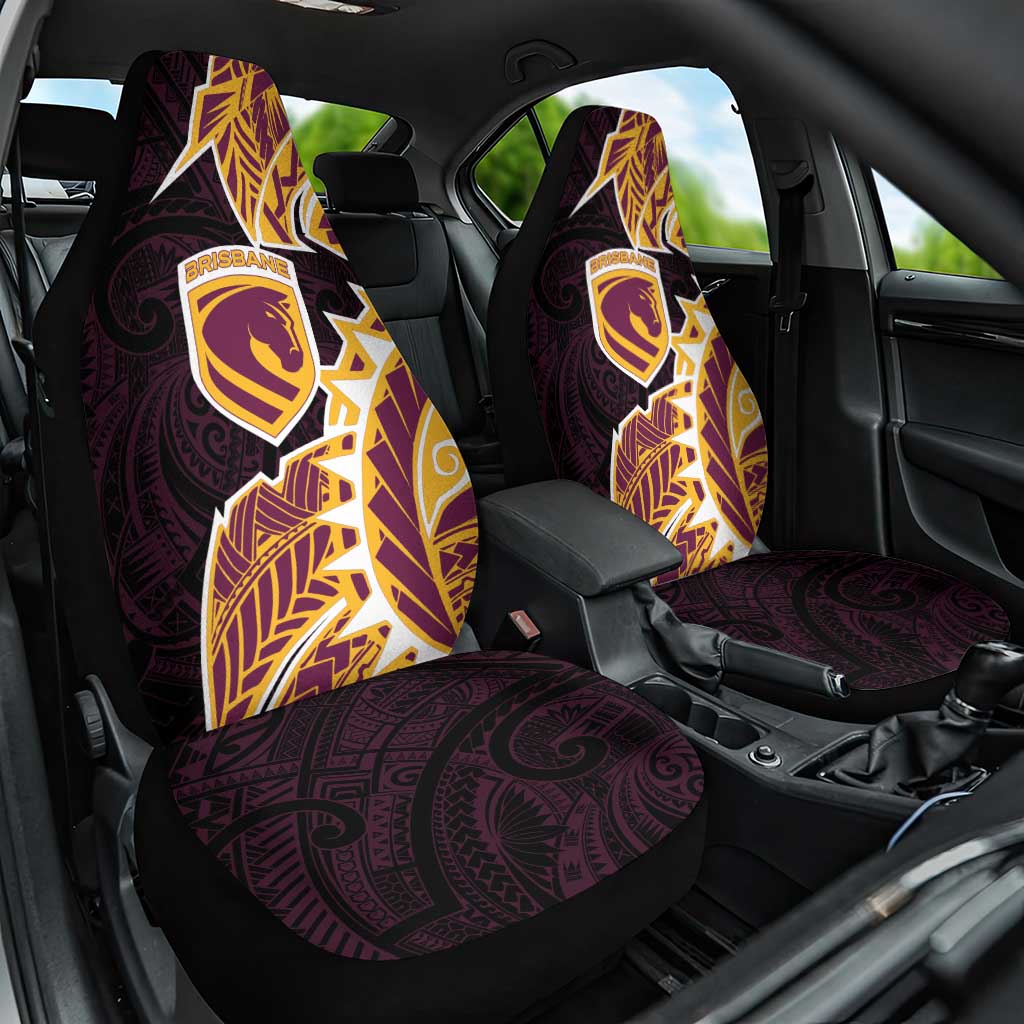 Brisbane Broncos Car Seat Cover Polynesian Tribal Tattoo Pacific Sport Art